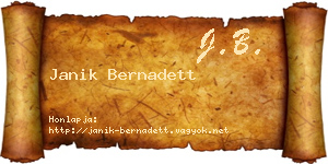 Janik Bernadett névjegykártya